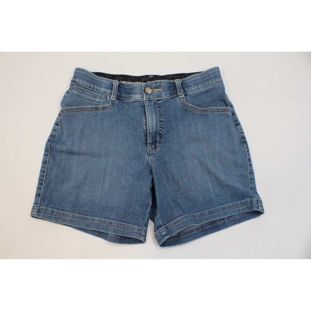 Lee Comfort Stretch Waistband Denim Shorts Womens 10 Medium Wash Blue 5-Pocket